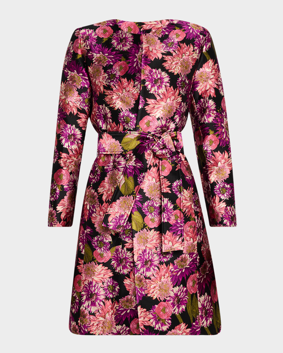 Vienna Pink Wish Jacquard Collarless Coat
