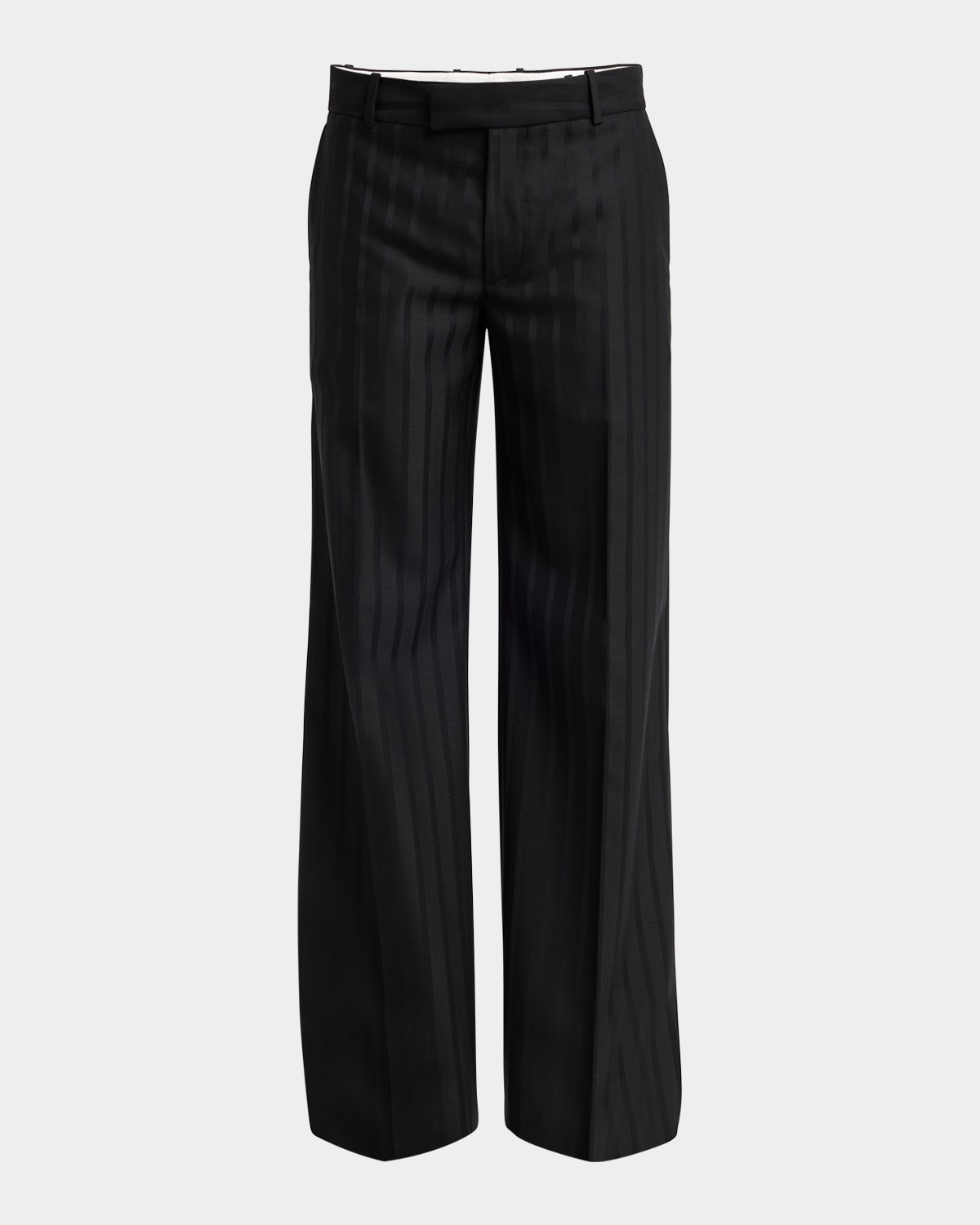 Alexander Mcqueen Mcqueen Stripe Tailored Wool Trousers In Nero/nero