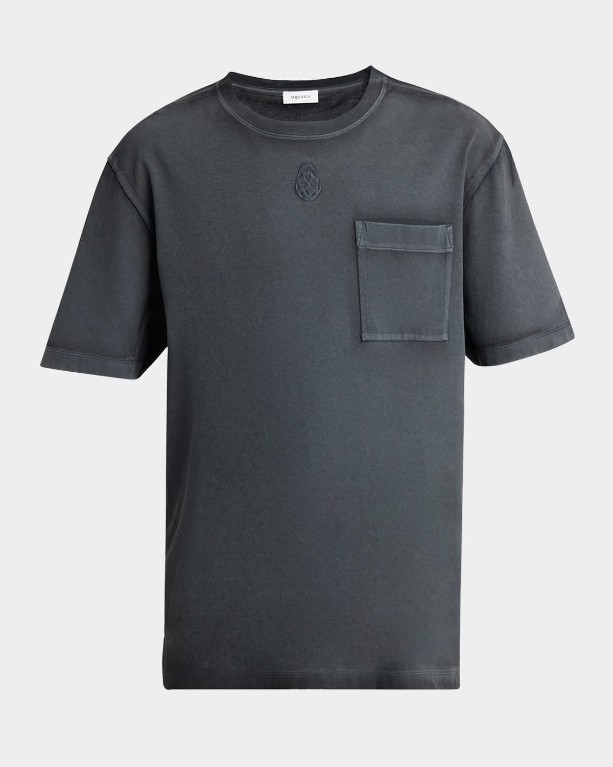 Shop Alexander Mcqueen Men's Bleach-out Inverted Skull T-shirt In Nero/nero-