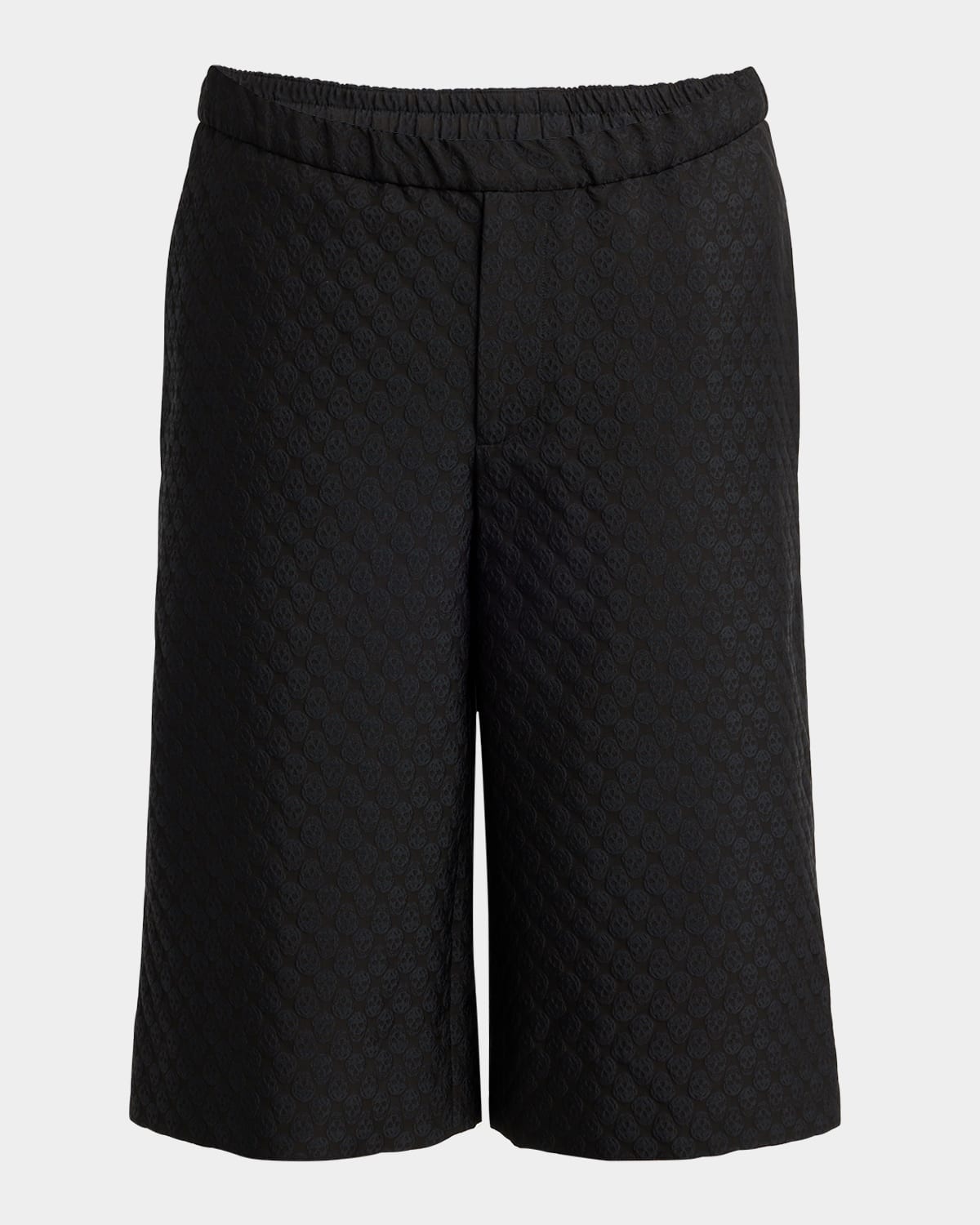 Alexander Mcqueen Men Black Viscose Blend Bermuda Shorts In Nero/nero
