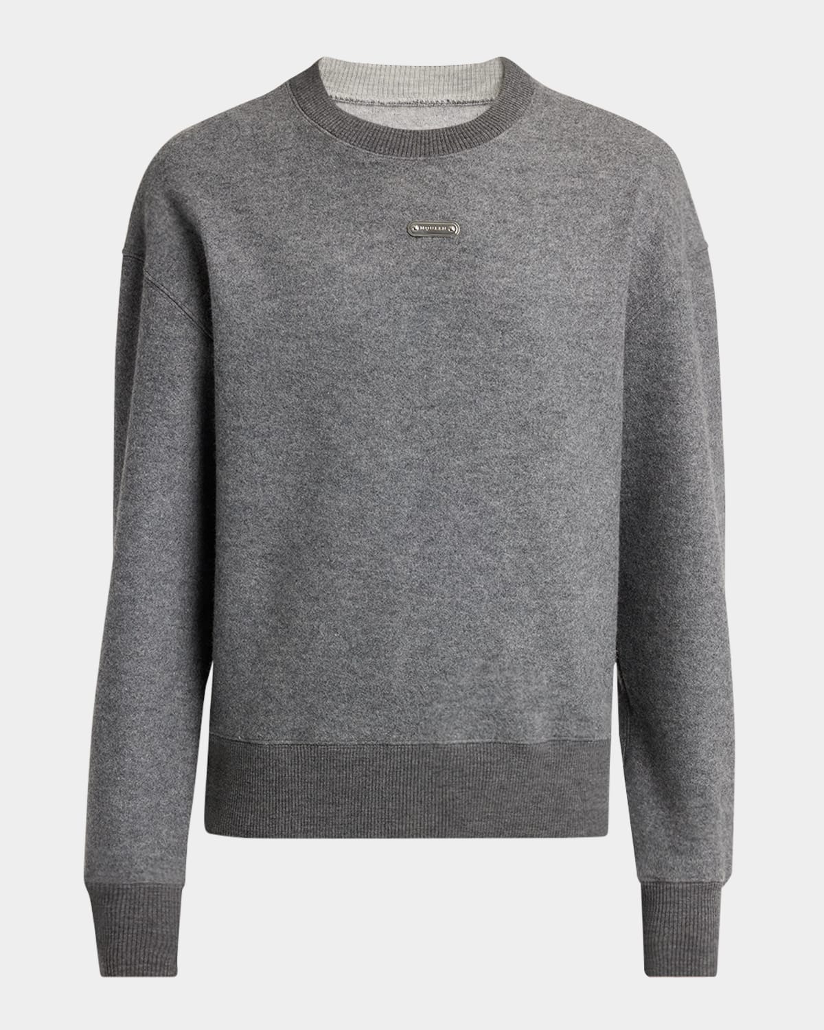 Alexander Mcqueen Men's Double-face Jersey Sweater In Blackmulti