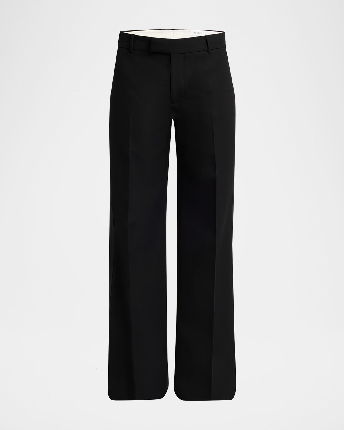 Alexander Mcqueen Men's Low-rise Evening Trousers In Black
