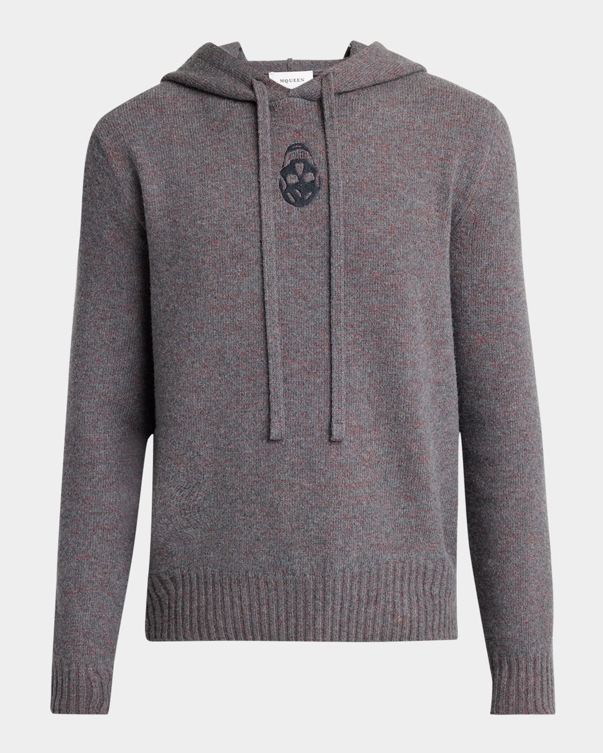 Alexander Mcqueen Skull Hooded Sweater In Goldsilver