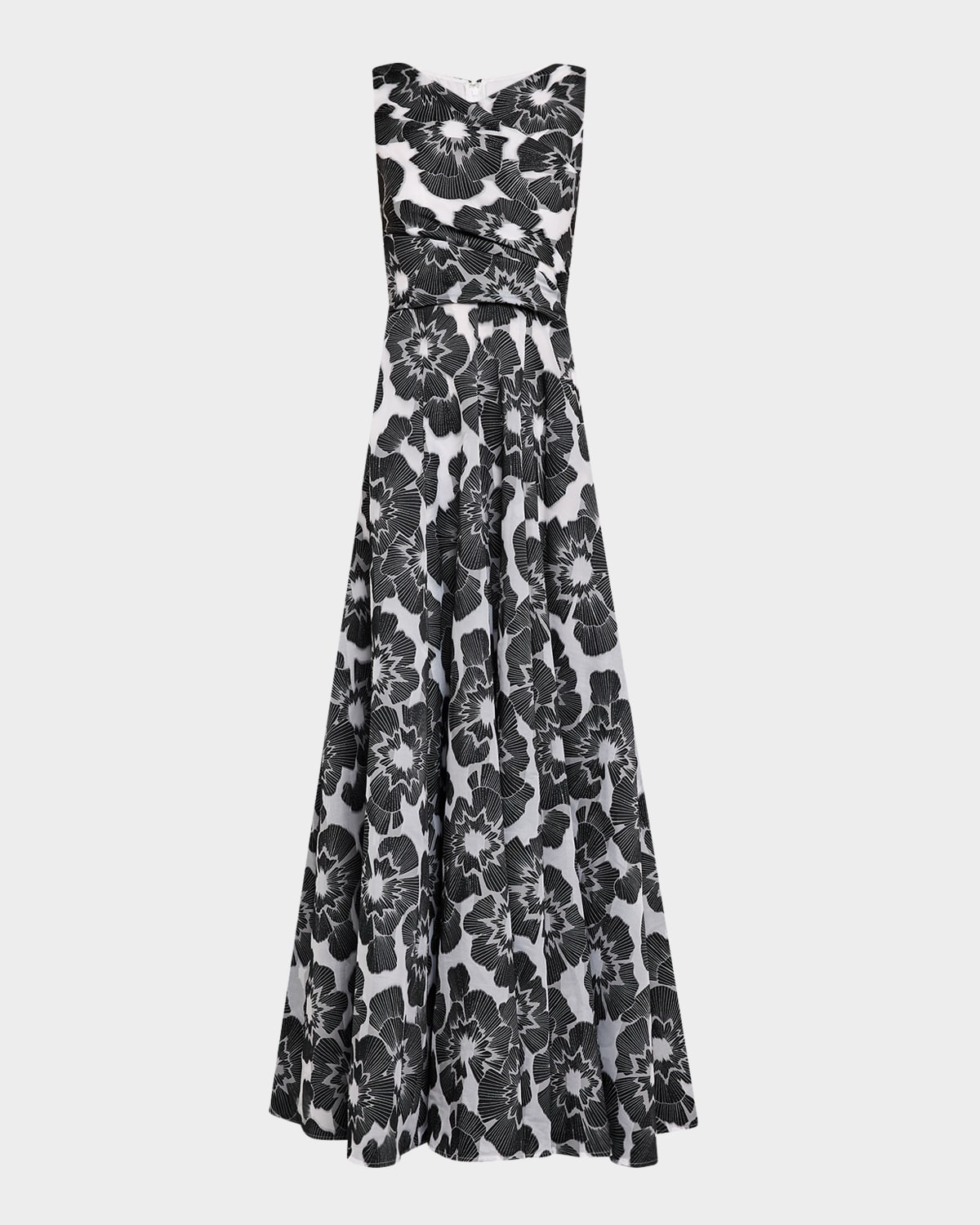 Floral Firecracker Organdi Jacquard Sleeveless Gown