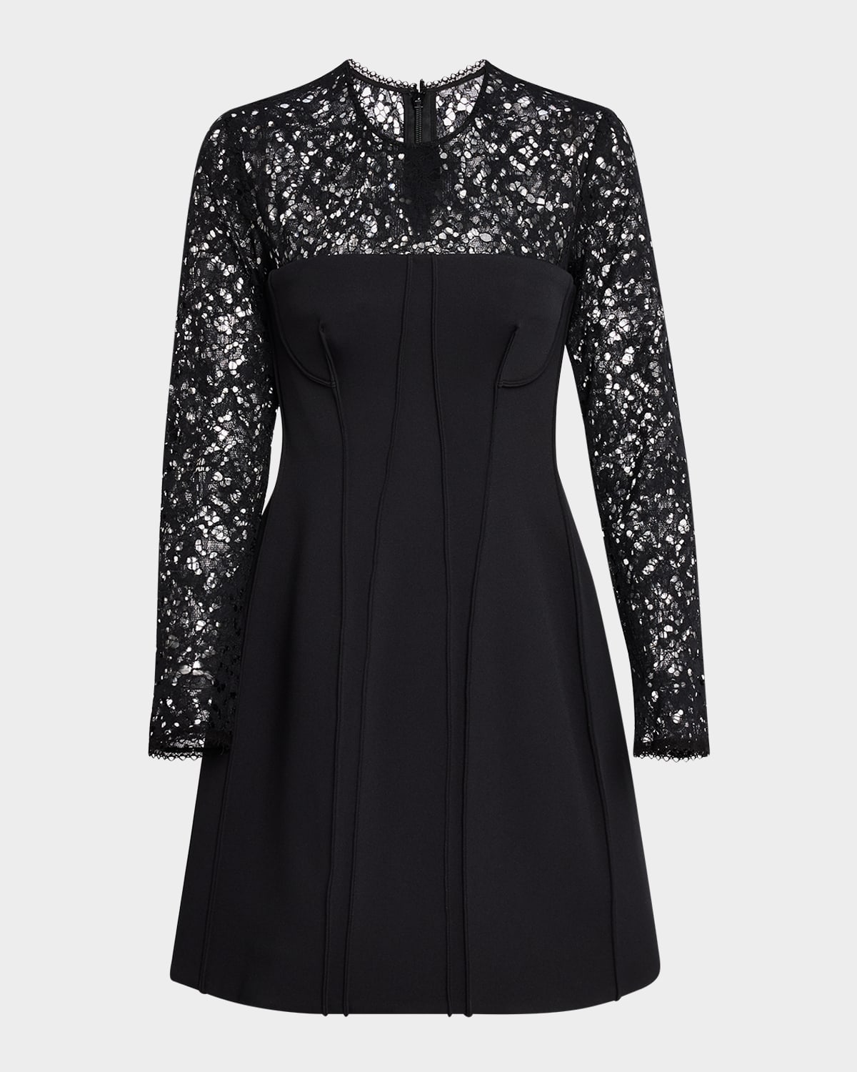 Simkhai Primm Long-sleeve Mini Dress In Black