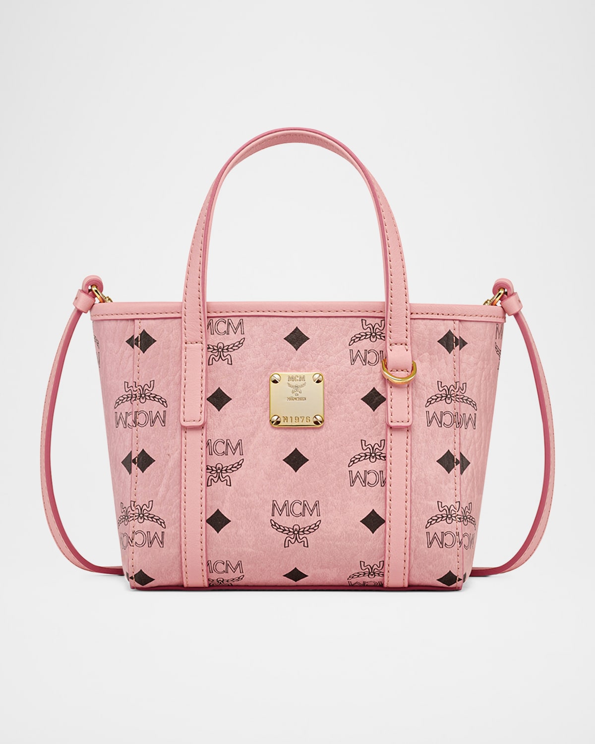 Mcm Toni Visetos Leather Shopper Shoulder Bag