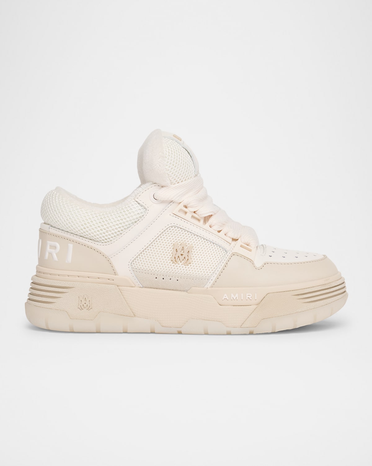 Amiri Ma-1 Mesh & Leather Chunky Sneakers In Alabaster