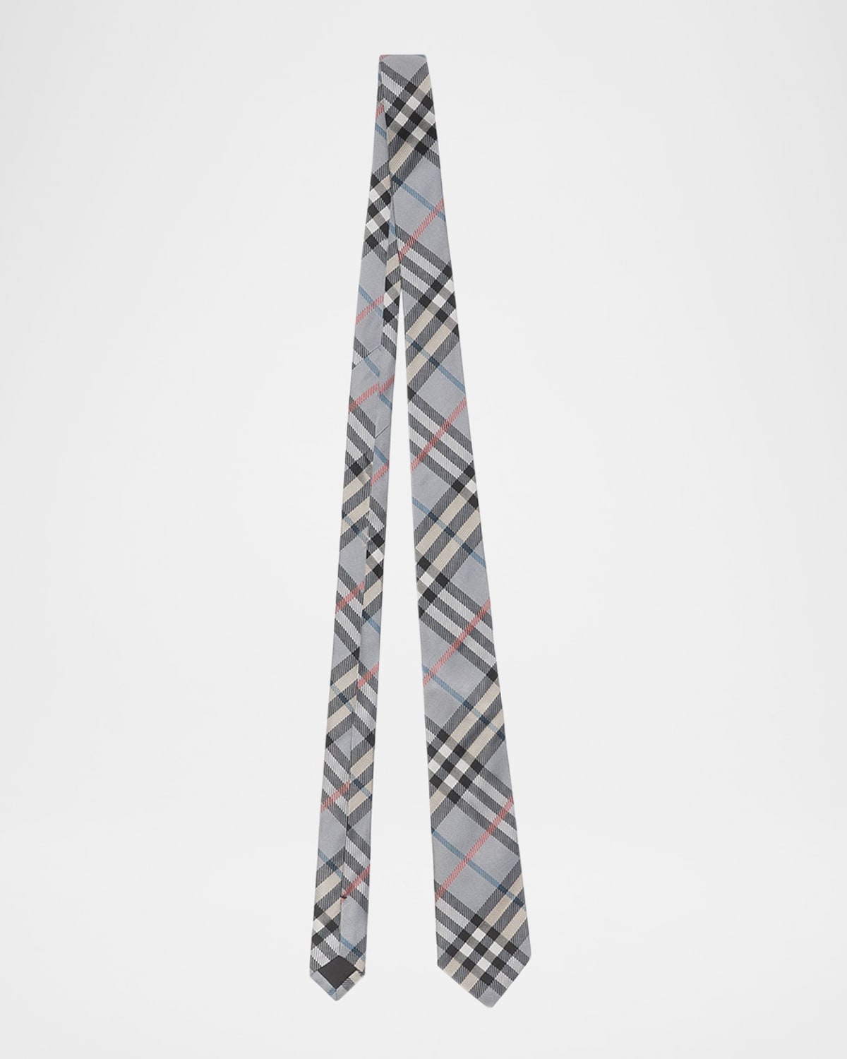 Burberry Check Silk Tie In Green Pattern