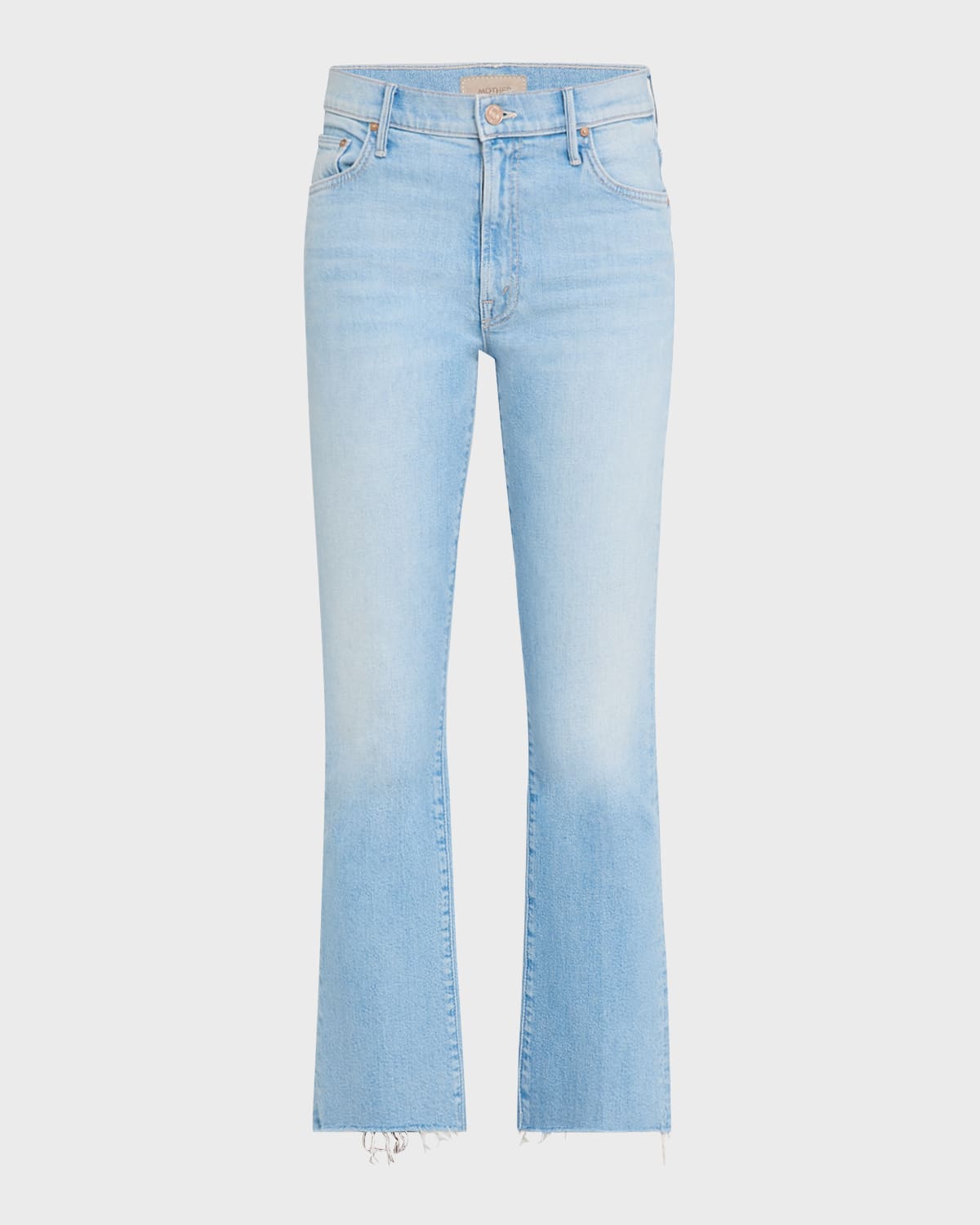 Mother The Insider High Waist Fray Hem Crop Bootcut Jeans In Friendly Reminder