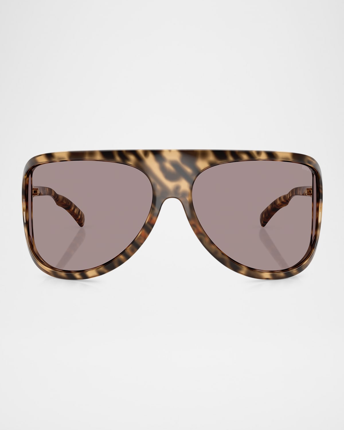 Miu Miu A01s Plastic Shield Sunglasses In Havana