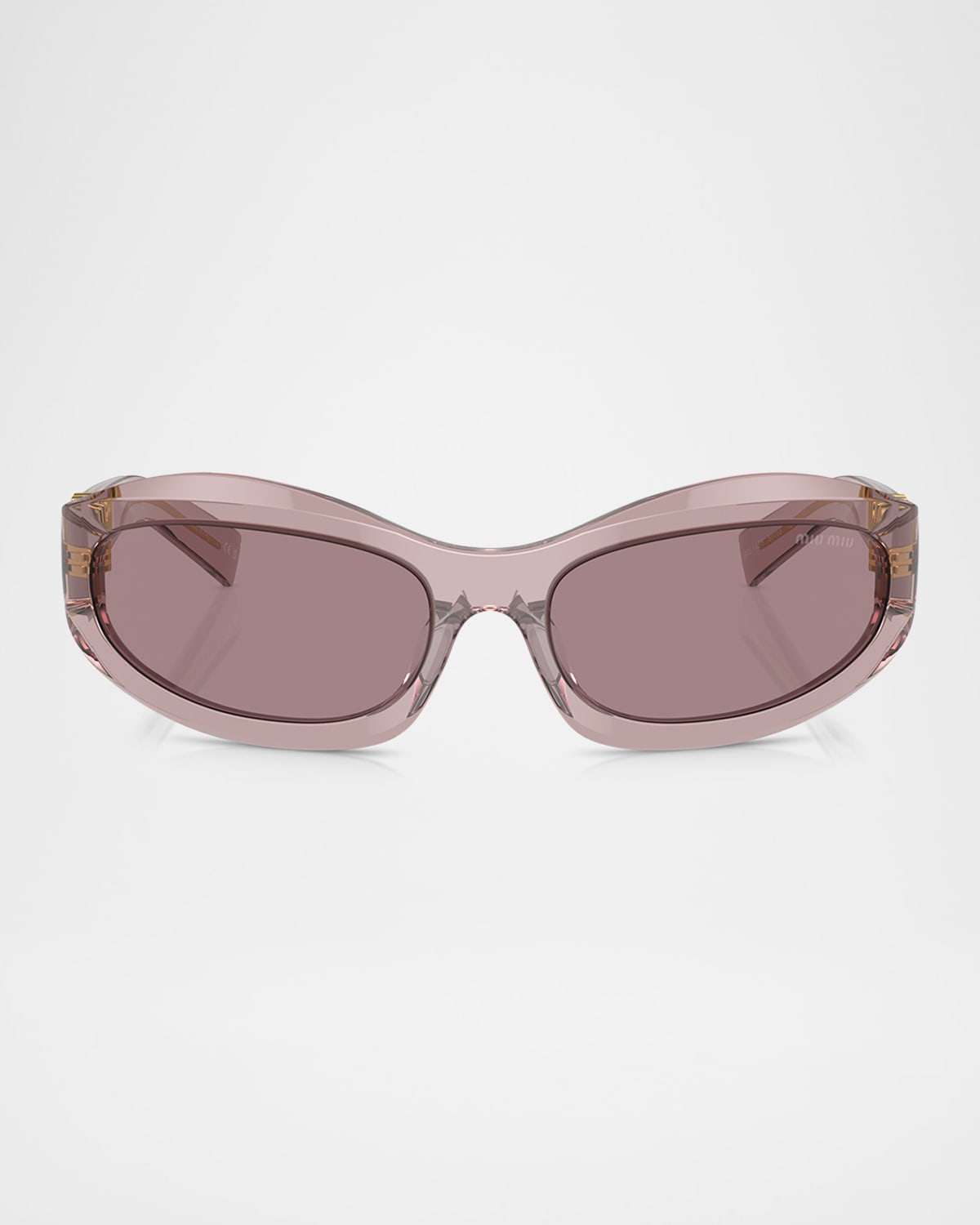 Miu Miu Womens Mu 14zs Irregular-frame Acetate Sunglasses Purple In Brown