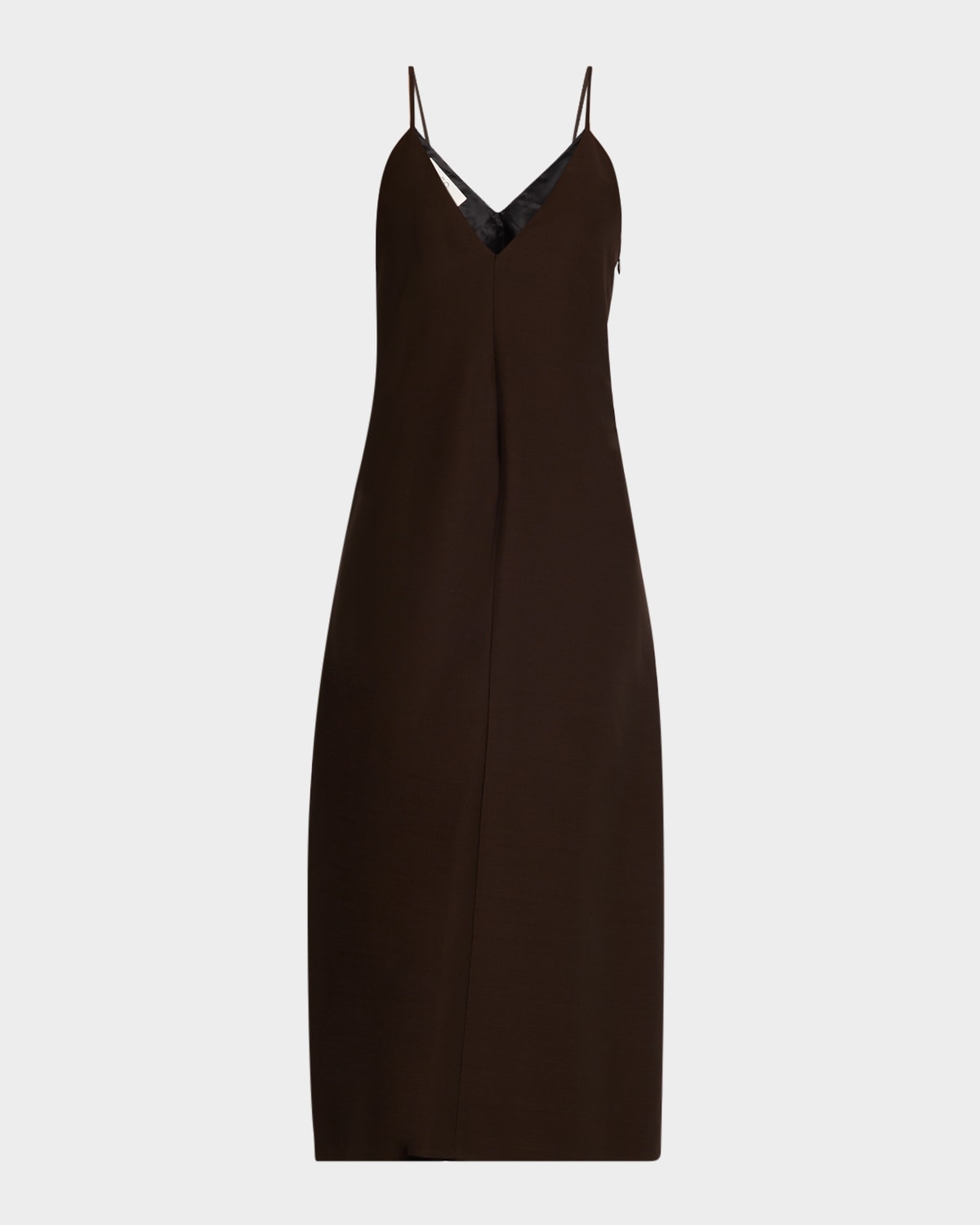 Plunging Sleeveless Midi Slip Dress