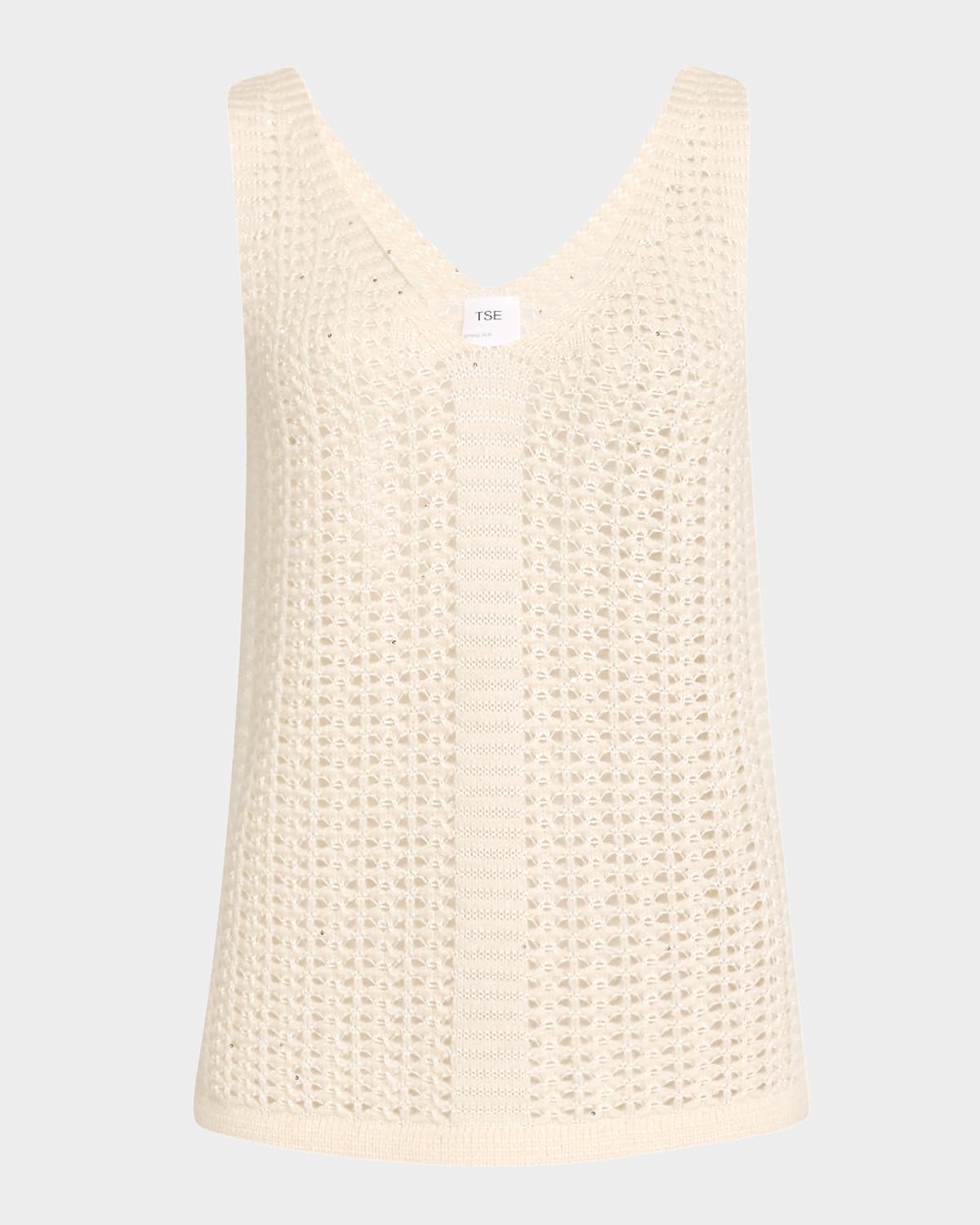 Cashmere Open-Knit Sequin Cardigan