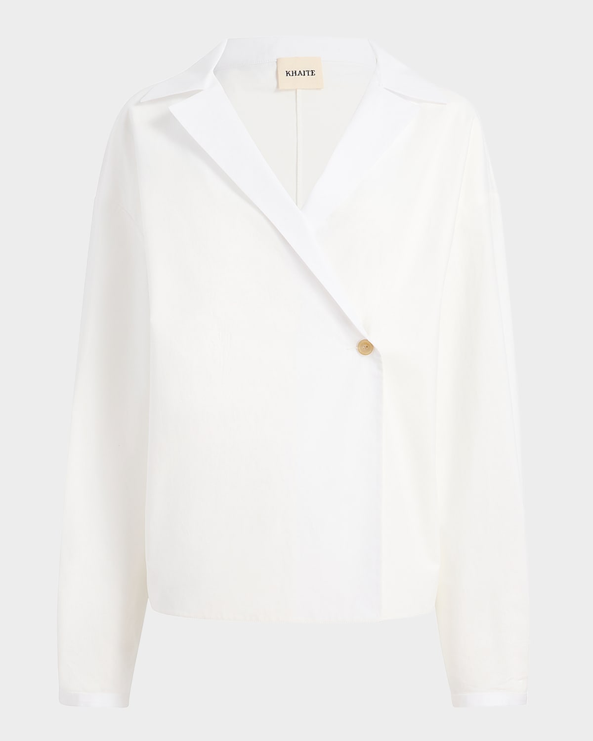 Khaite Ashton Double-breasted Cotton Top In White