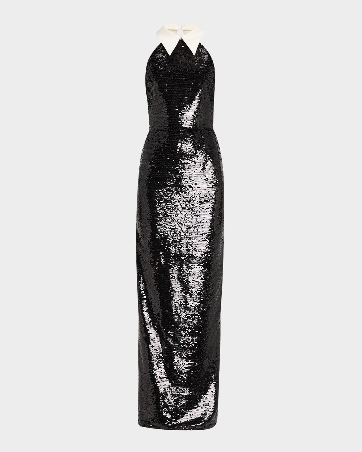 Wednesday Collared Sequin Column Gown