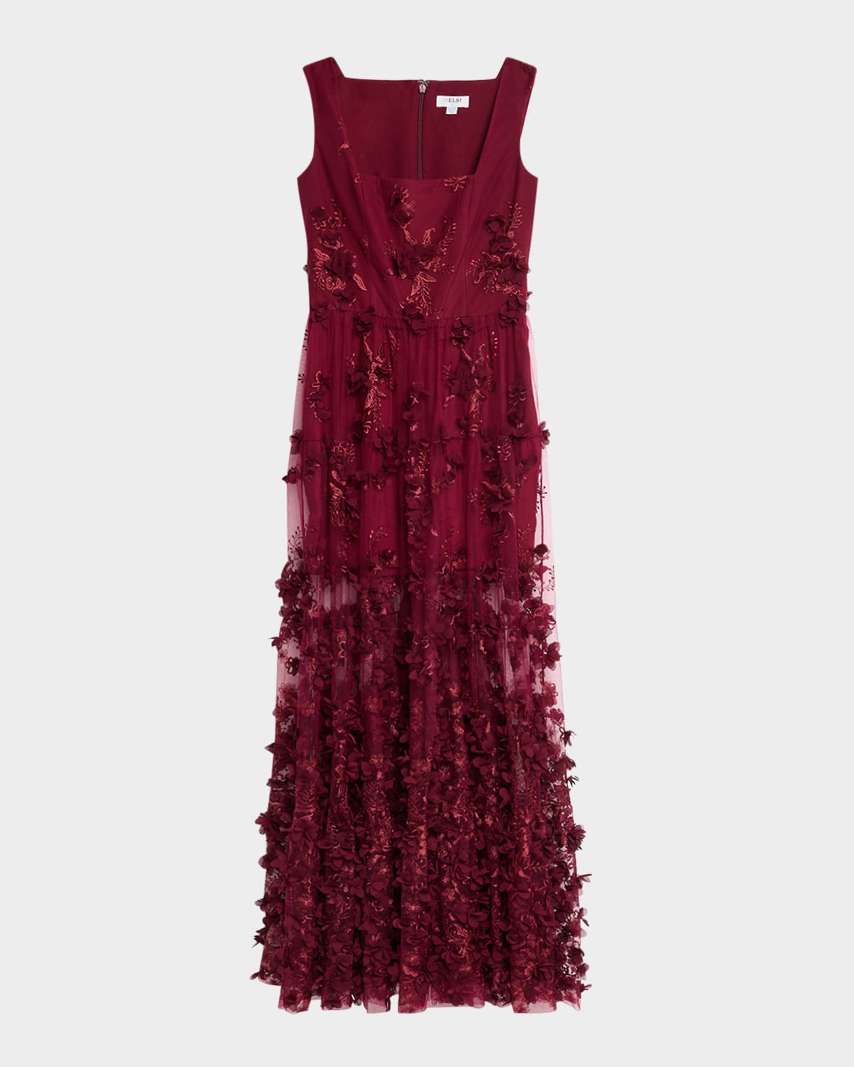 Kate Embroidered Floral Applique Gown