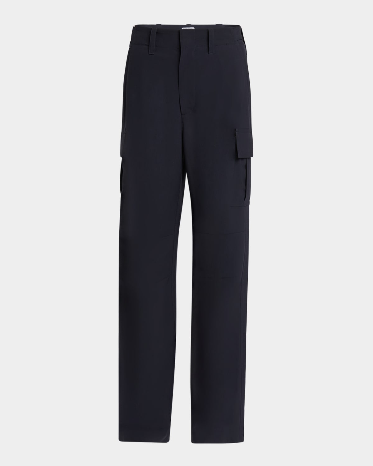 Shop Bottega Veneta Cargo Fine Wool Wide Leg Trousers In Midniteblu