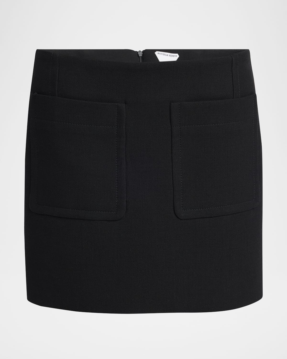 Shop Bottega Veneta Front-pockets Mini Pencil Skirt In Nero