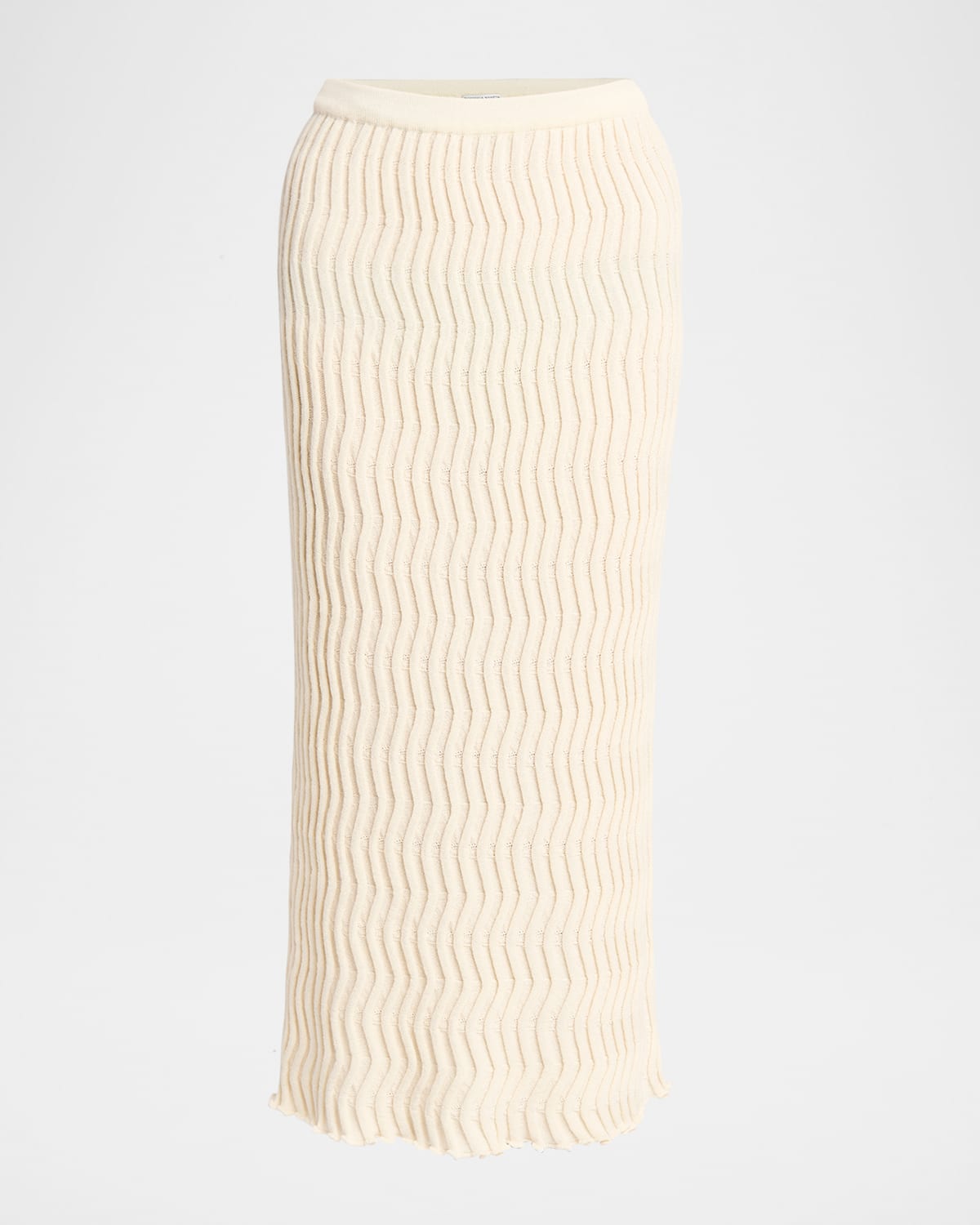 Bottega Veneta Rib Wool Sweater Skirt In Hay