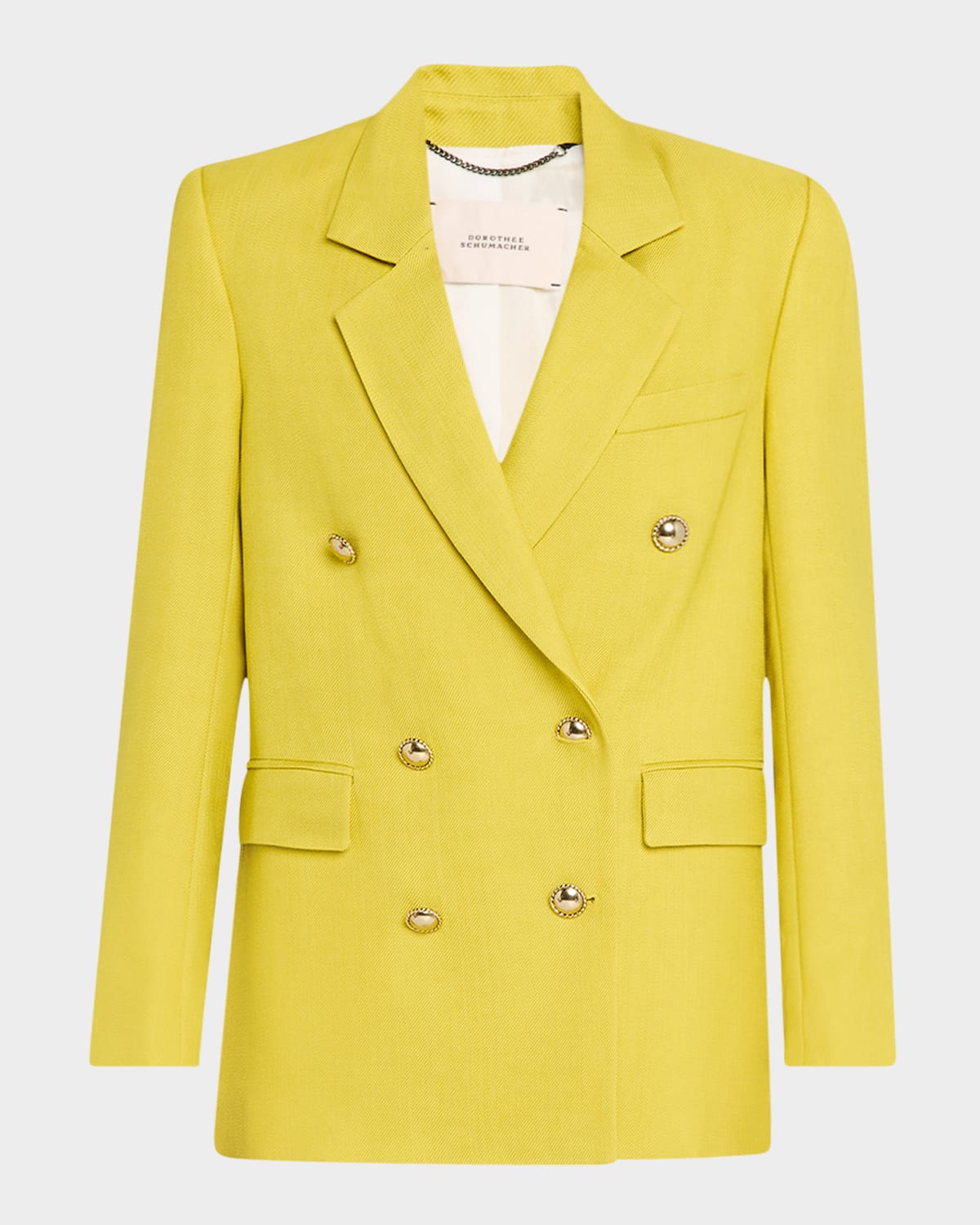 Shop Dorothee Schumacher Occasion Coolness Double-breasted Twill Jacket In Ginger