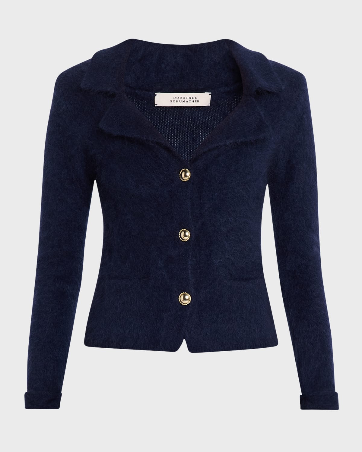 DOROTHEE SCHUMACHER FLUFFY STATEMENTS BUTTON-DOWN KNIT CARDIGAN 