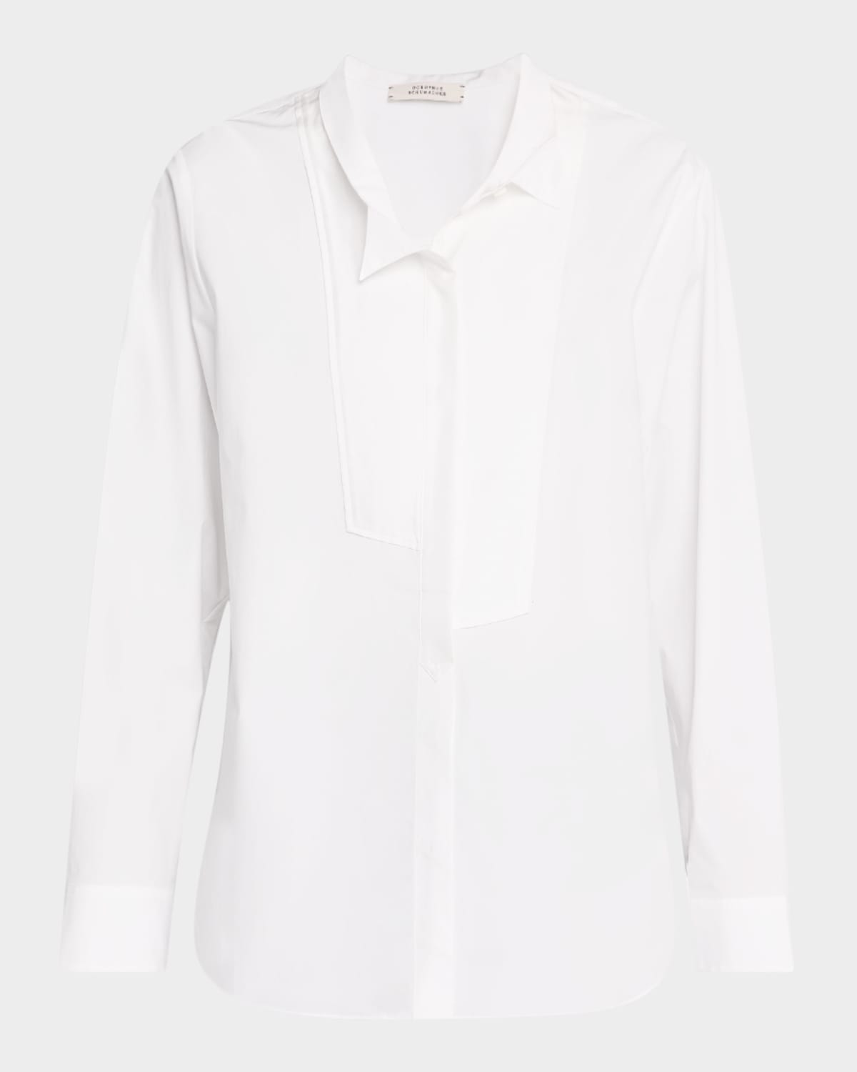 Dorothee Schumacher Poplin Power Asymmetric Button-down Blouse In Pure White