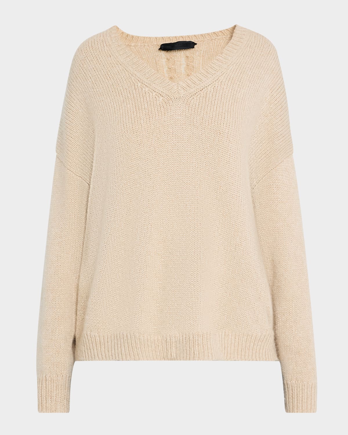 Nili Lotan Shagan V-neck Cashmere Sweater In Parchment