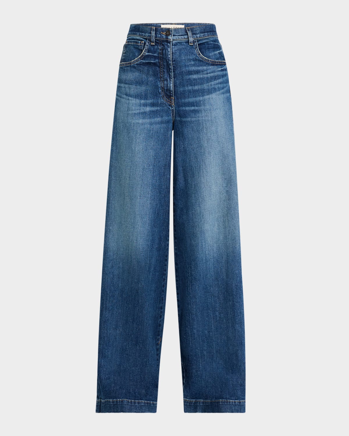 Shop Nili Lotan Rolland Wide-leg Jeans In Simon Wash