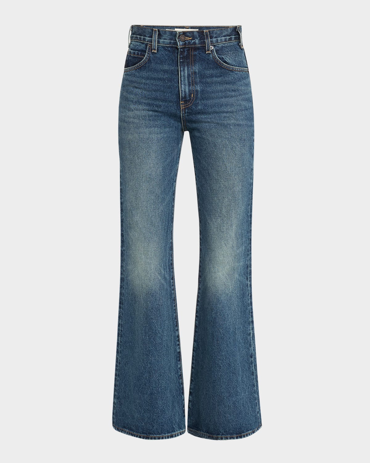 Shop Nili Lotan Roe Mid-rise Flare Jeans In Simon Wash