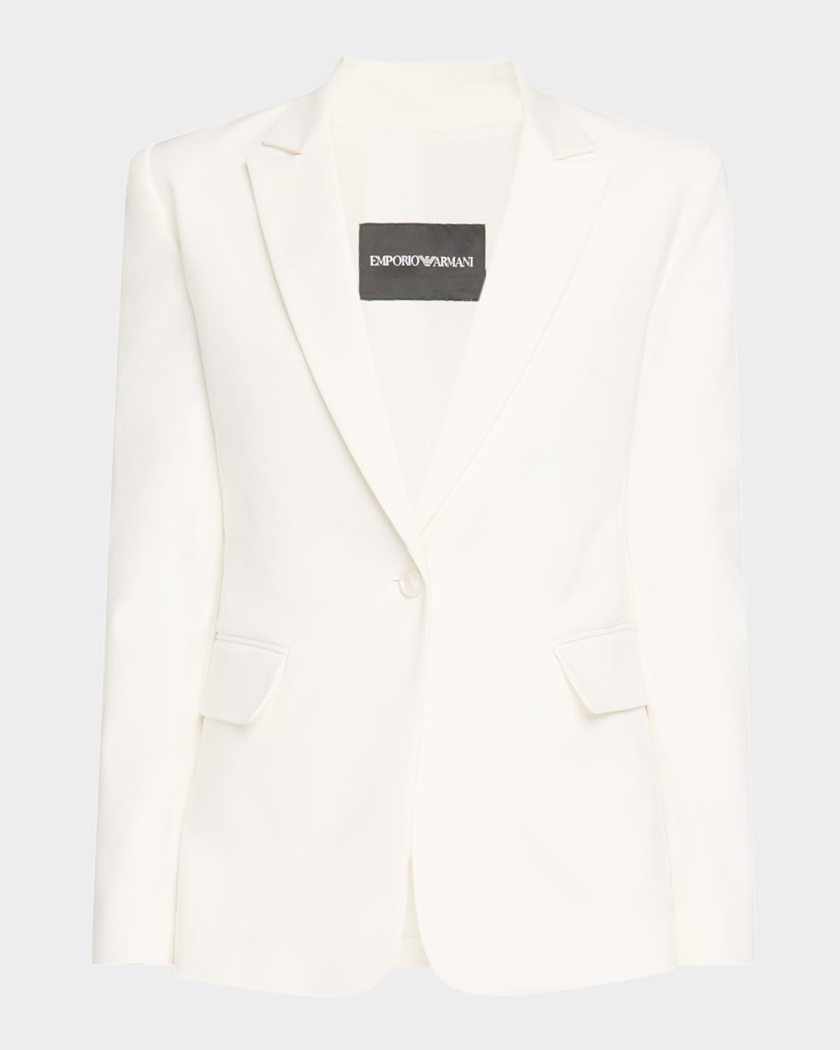 EMPORIO ARMANI COTTON ONE-BUTTON CUTAWAY BLAZER 