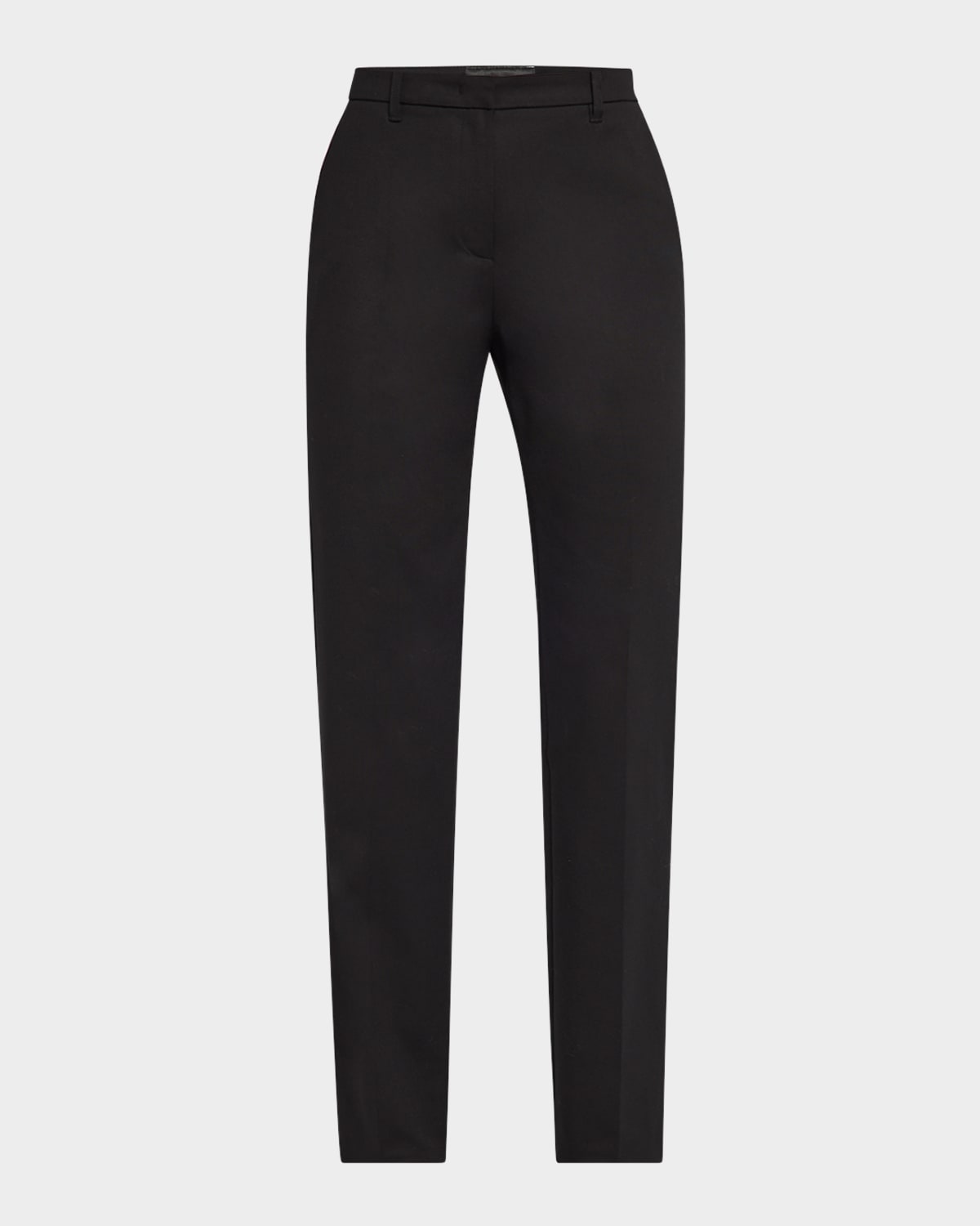 Emporio Armani Mid-rise Straight-leg Trousers In Black