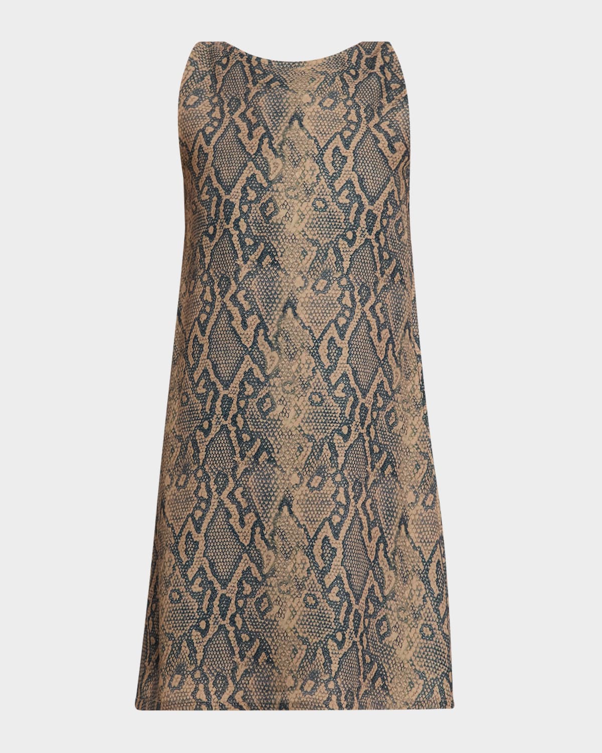 Emporio Armani Snakeskin Effect Sleeveless Mini Shift Dress In Snake Print