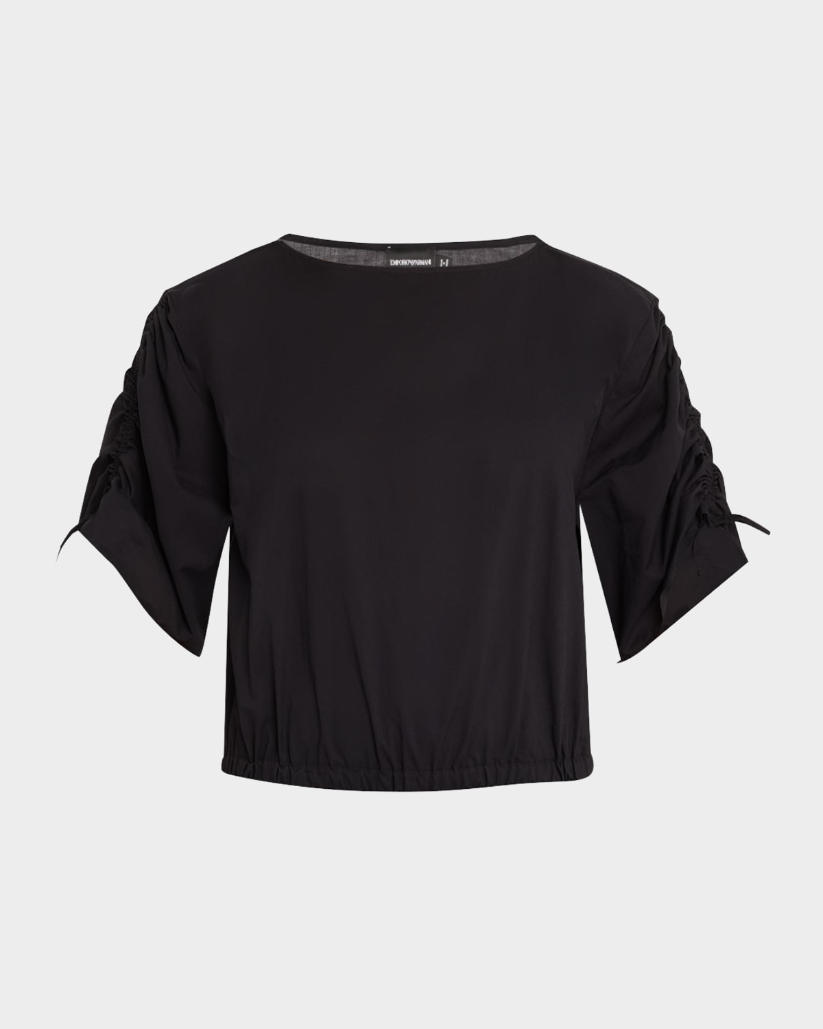 EMPORIO ARMANI RUCHED-SLEEVE BLOUSE 