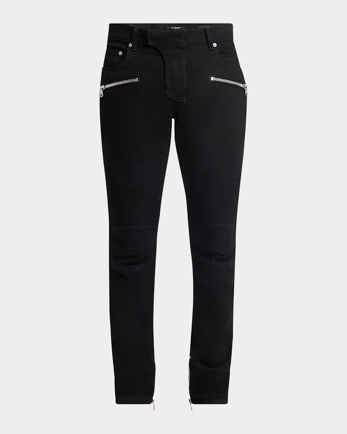Balmain Ribbed Slim Jeans-vintage Used In Black