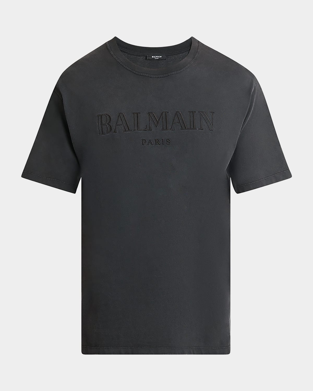 Balmain Men's Tonal Vintage Logo T-shirt In Grey Multi