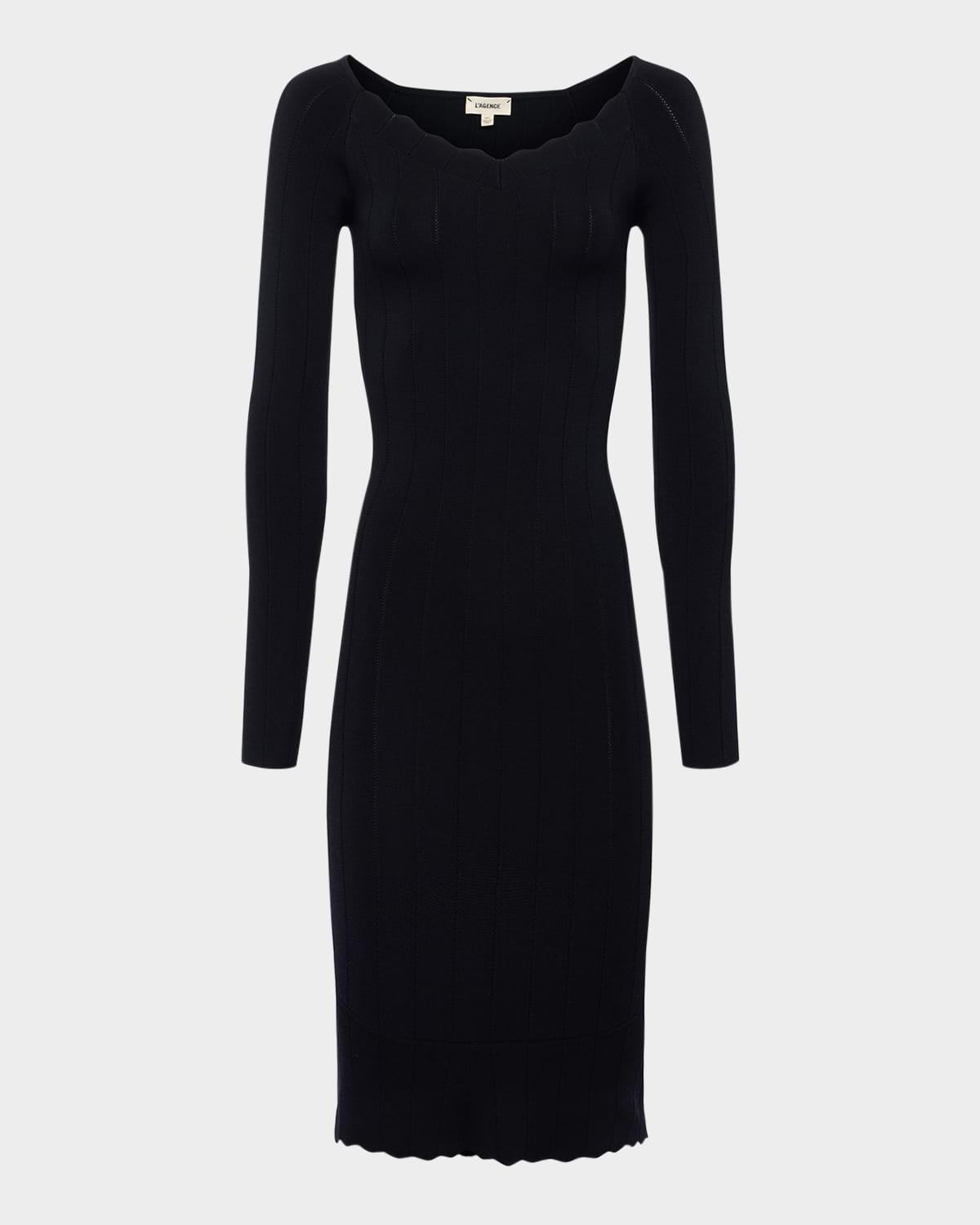 L'Agence Felizia Long-Sleeve Knit Dress
