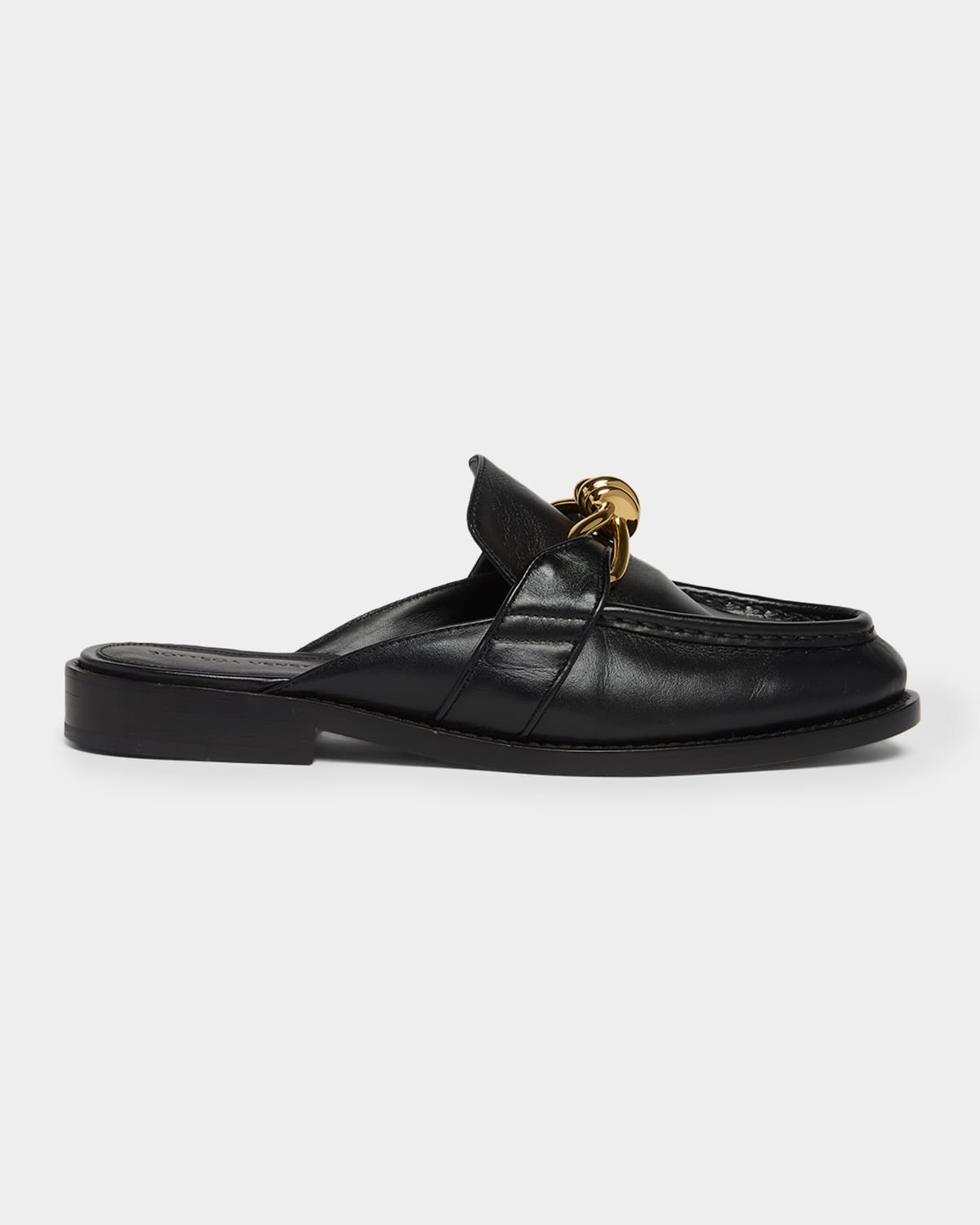 Bottega Veneta Astaire Knot Leather Loafer Mules In Black