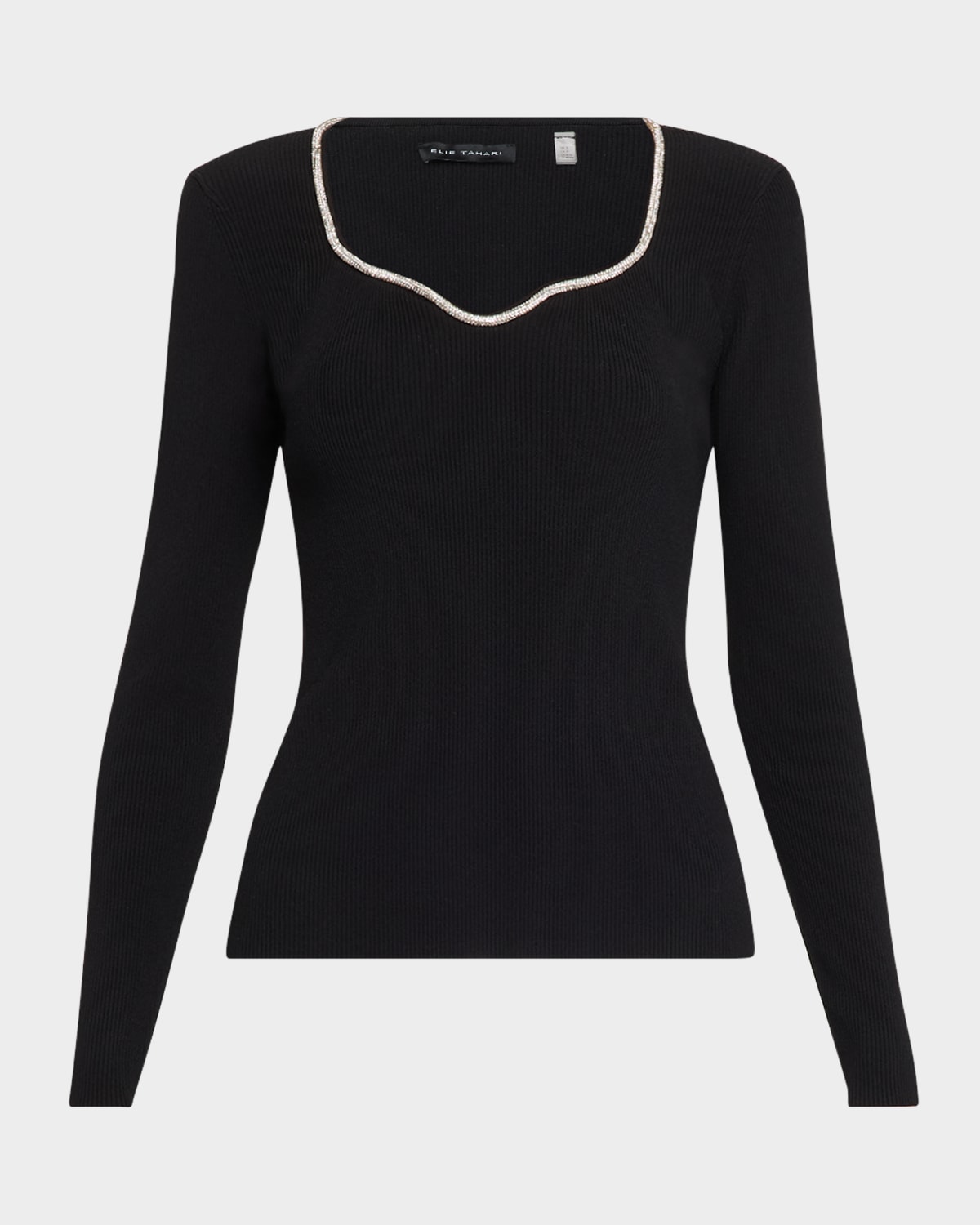 The Ana Crystal Square-Neck Sweater