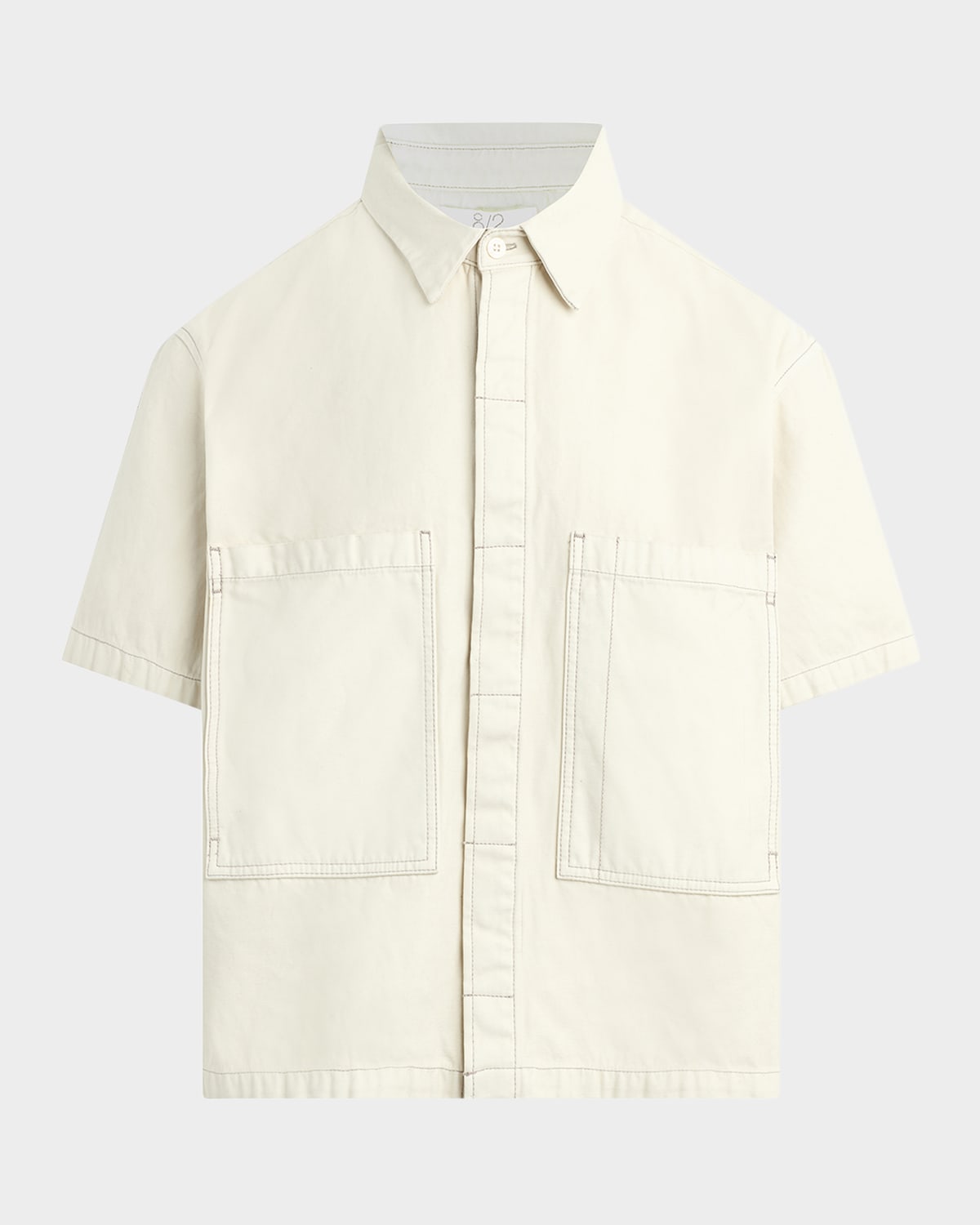 Hudson Jeans X Brandon Williams Bkw Short Sleeve Cotton Moleskin Button-up Shirt In Overflow