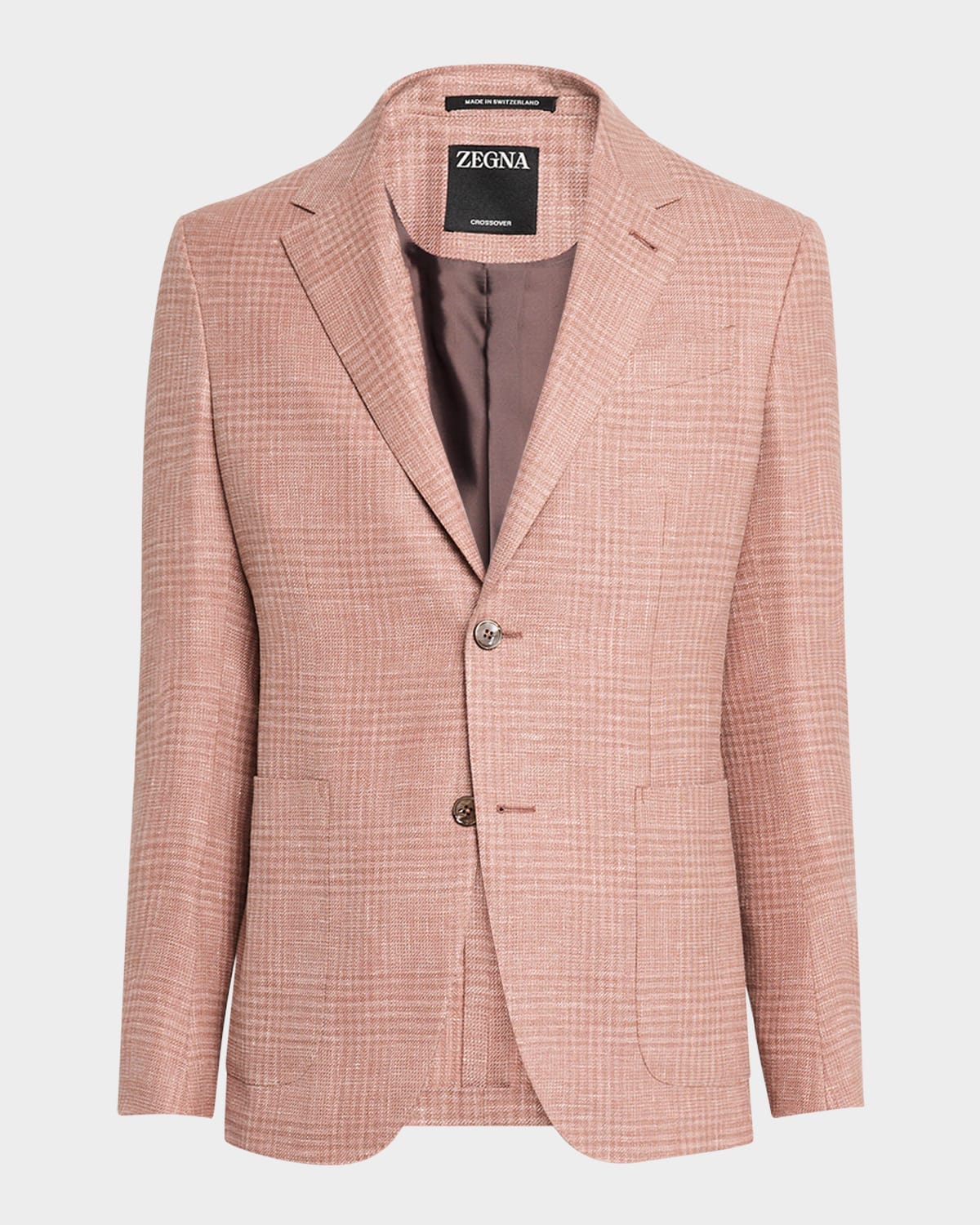Zegna Men's Check Crossover Sport Coat In Md Brw Ck