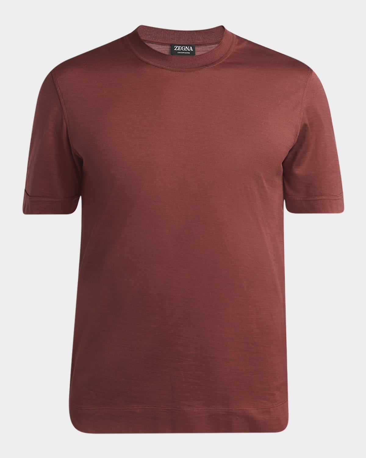 ZEGNA MEN'S SOLID SILK-COTTON T-SHIRT 