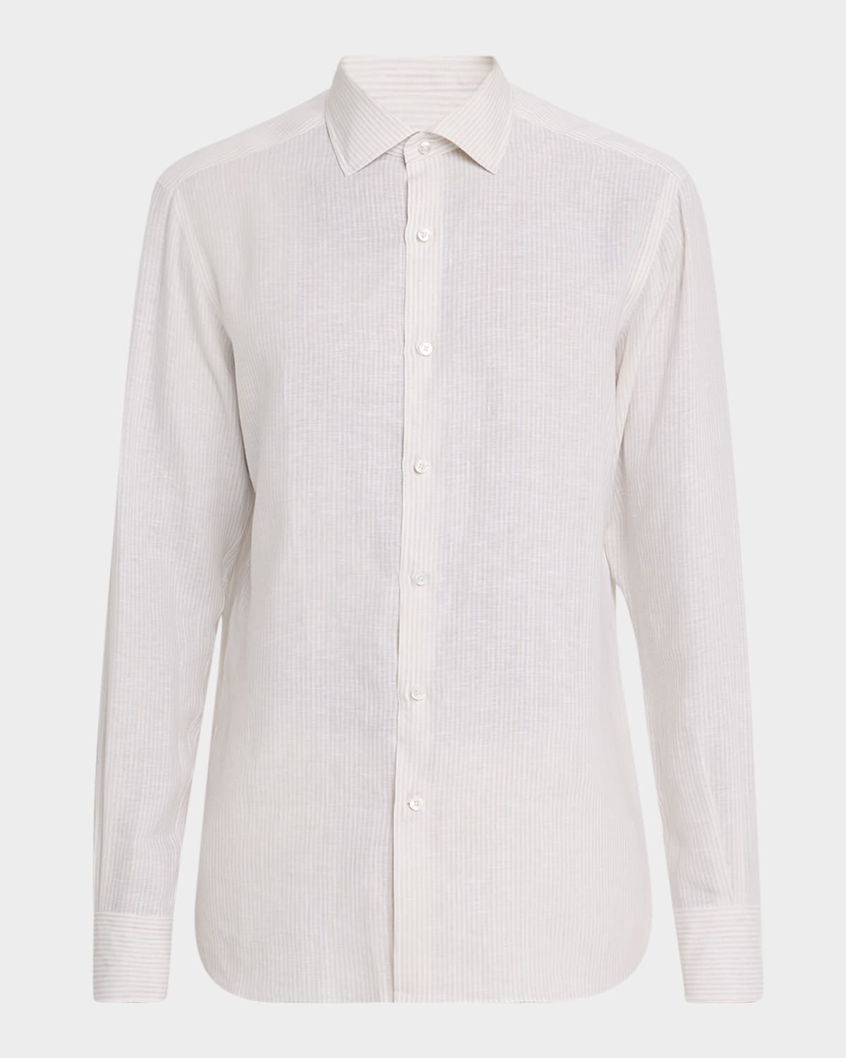 Zegna Men's Stripe Oasi Lino Casual Button-down Shirt