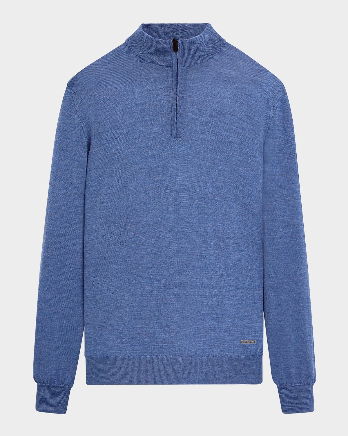 Bugatchi Merino Wool Quarter Zip Pullover In Denim