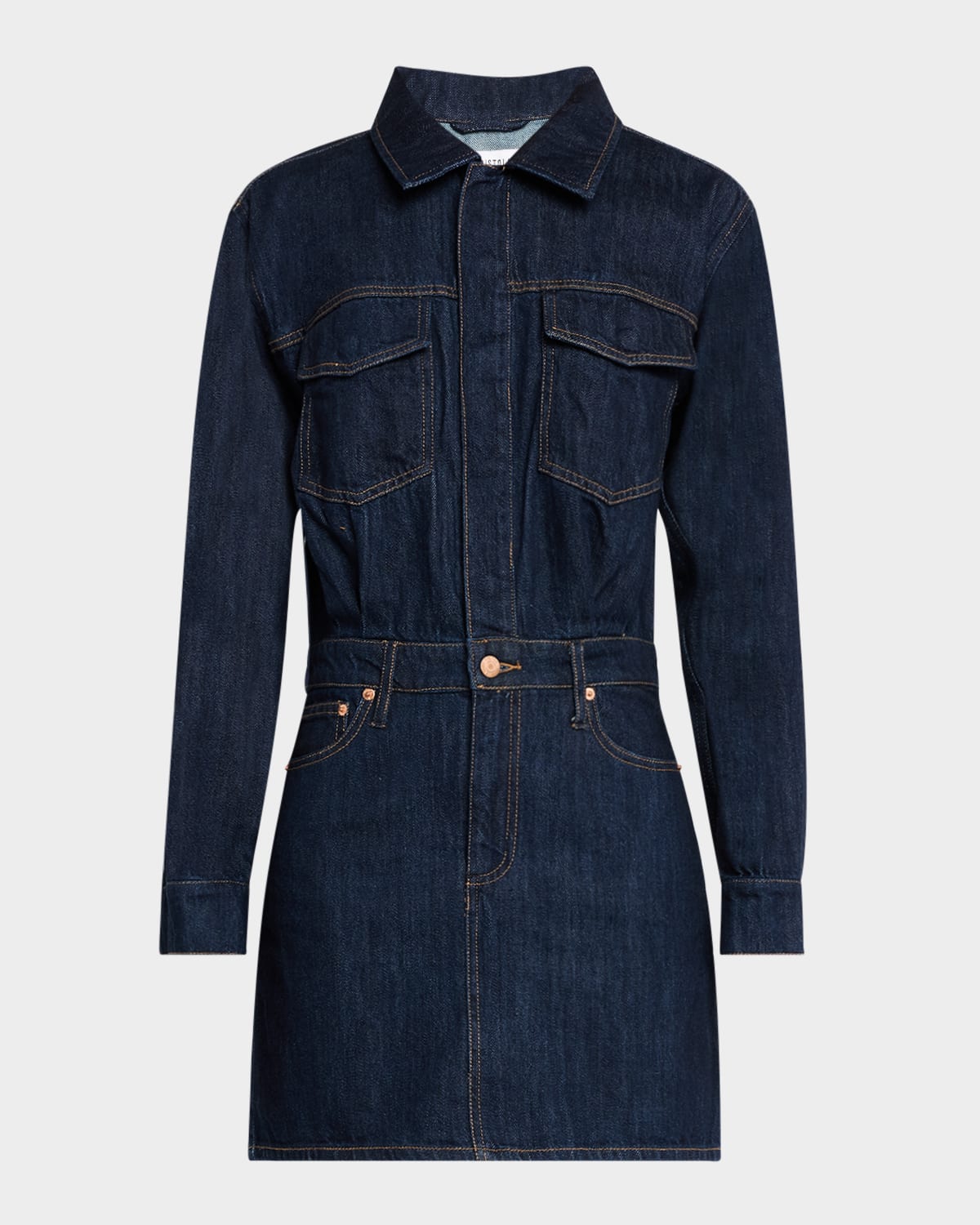 Pistola Nina Long Sleeve Denim Shirtdress In Iggy