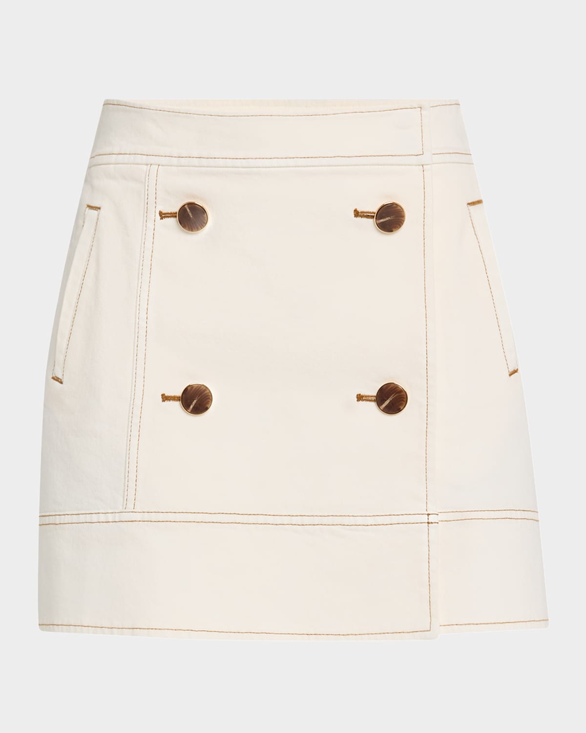 Court Double-Breasted Mini Skirt