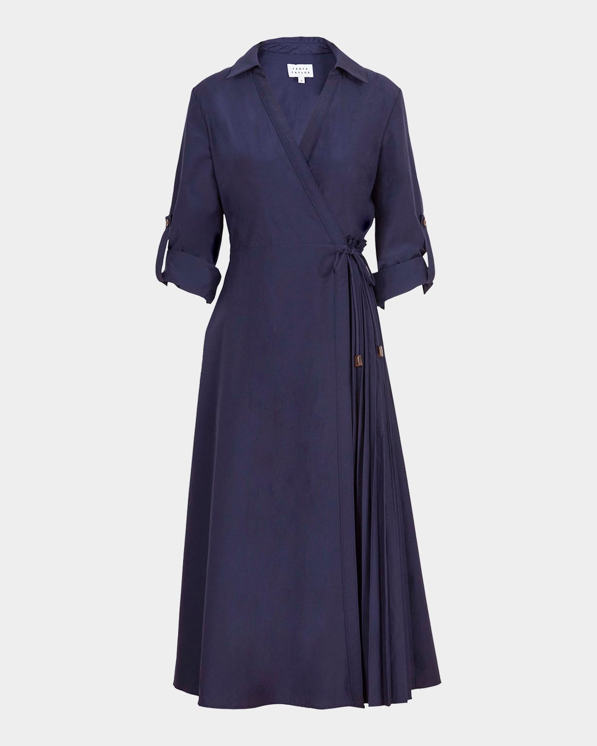 Tanya Taylor Shivon Midi Wrap Dress In Maritime Blue