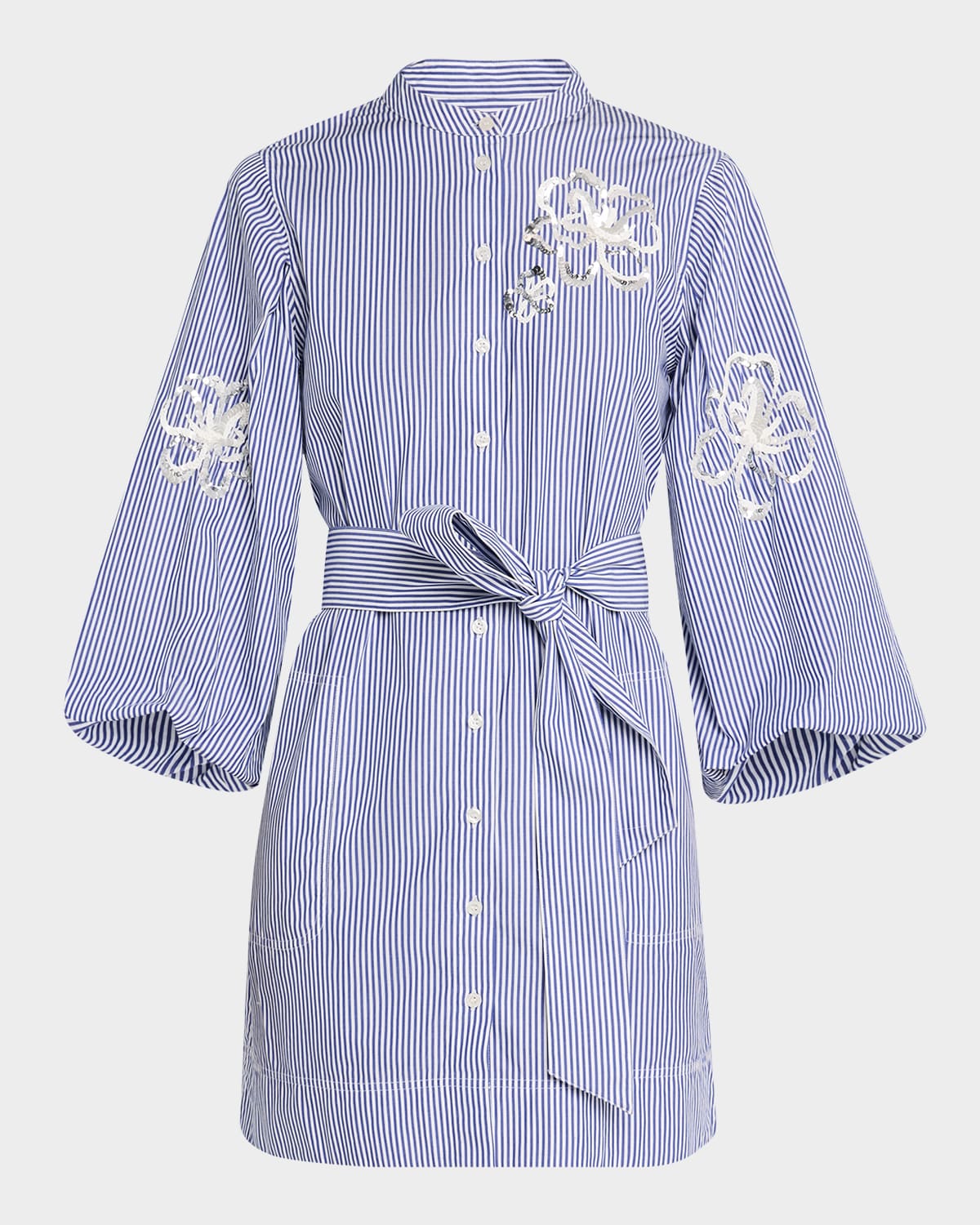 Madelyn Sequined Stripe Shirtdress