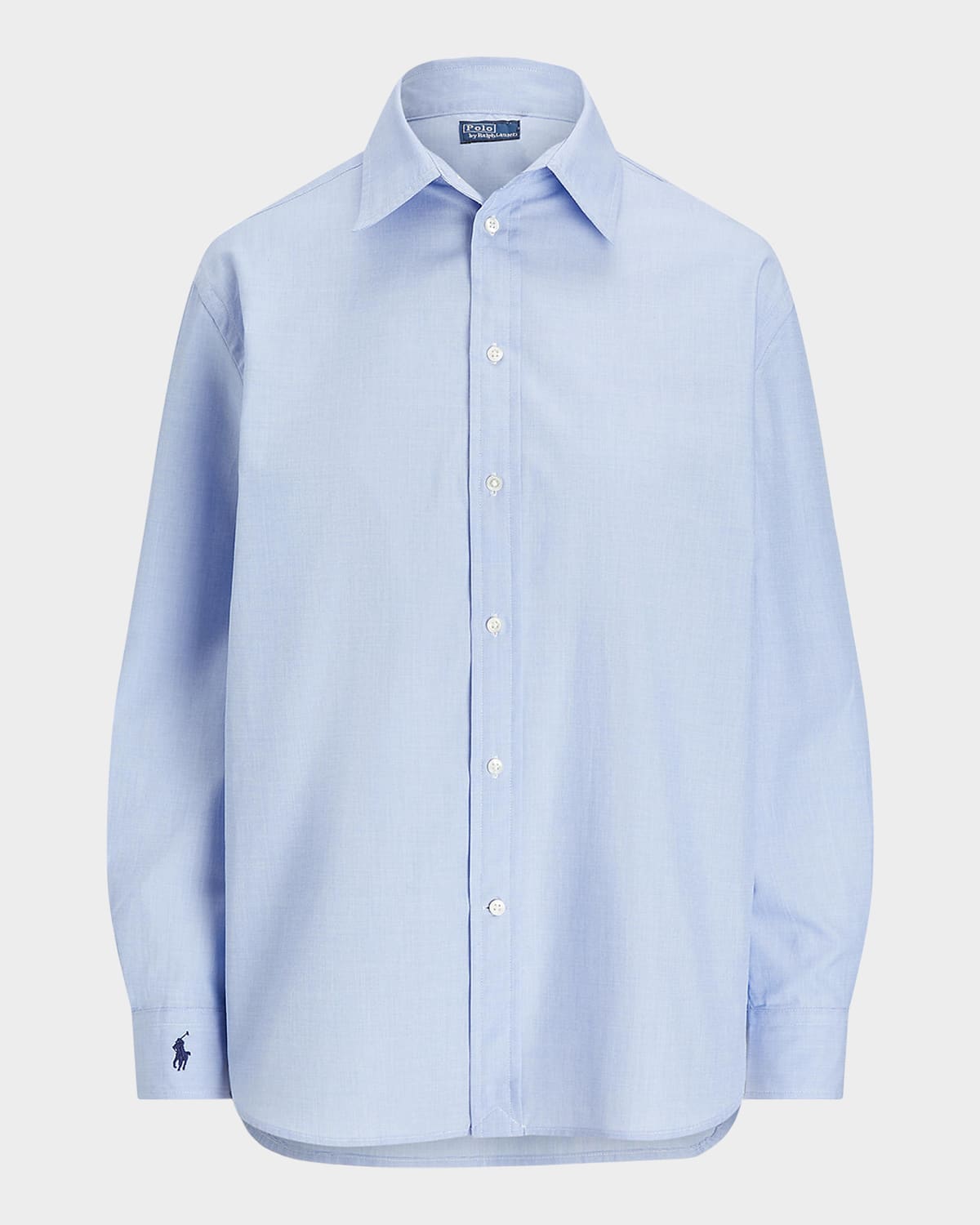 Polo Ralph Lauren Oversize-fit Cotton Shirt In Classic Medium Blue