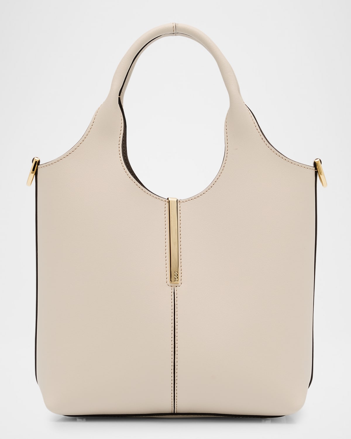 Tod's Mini Leather Top-handle Bag In Bianco Calce
