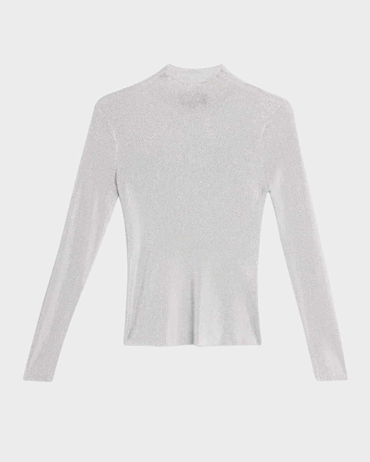 Avery Metallic Knit Mock-Neck Top